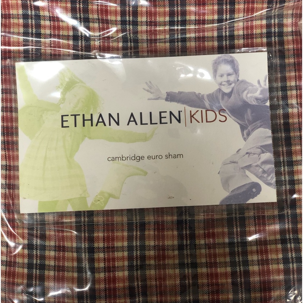 New pair or Farm style - Ethan Allen 26” Euro Sham Covers Navy,red, cream, plaid